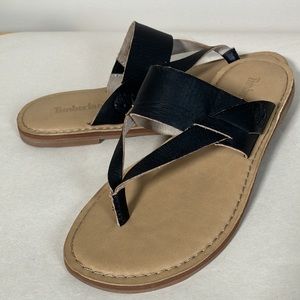 Timberland sandals black Sheafe Leather Thong  classic style size 5.5 EU 36